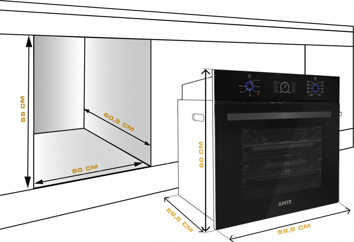 Духовой шкаф встроенный 55 см