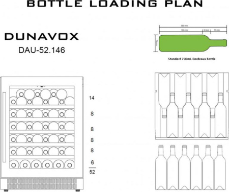 Винный шкаф Dunavox DAU-52.146B [1, капельное]