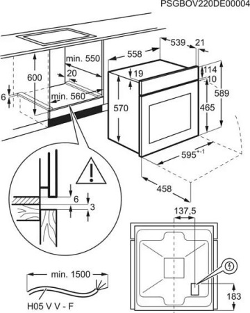 Встраиваемый духовой шкаф Electrolux EOF3H50BK