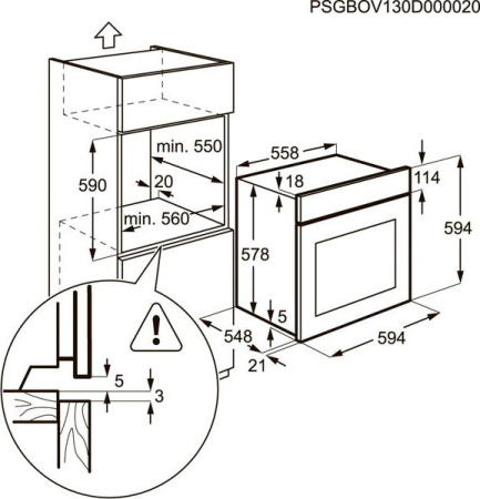 Встраиваемый духовой шкаф Electrolux EOB 93301 AX