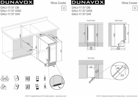 Винный шкаф Dunavox DAU-17.57DW [1, капельное]