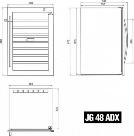 Винный шкаф IP Industrie JG 48 ADX [1, капельное]