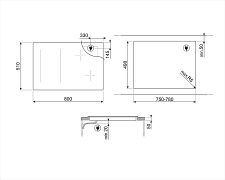 Варочная поверхность Smeg SIM3864D