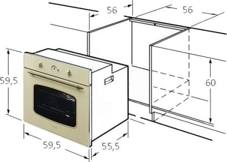 Встраиваемый духовой шкаф Monsher MBO 65M 90M3