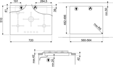 Варочная поверхность Smeg PV175B3