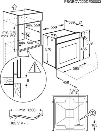Встраиваемый духовой шкаф Electrolux EOF3H50BK