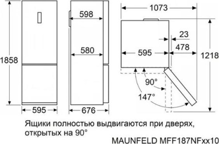 Холодильник Maunfeld MFF187NFIX10 [2, No Frost]