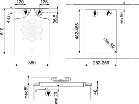 Варочная поверхность Smeg PV631CNR
