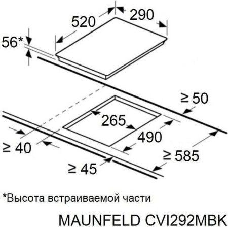 Варочная поверхность Maunfeld CVI 292MBK2