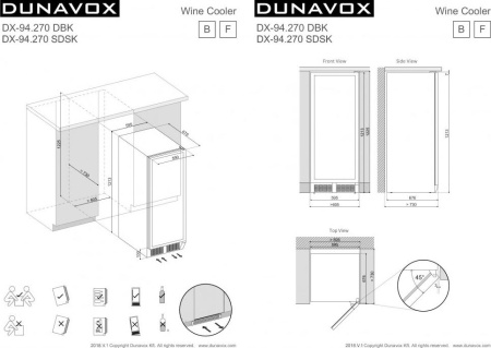Винный шкаф Dunavox DX-94.270SDSK [1, капельное]