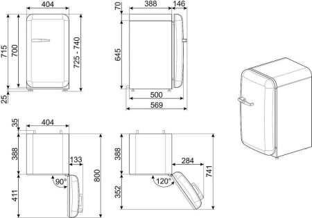Холодильник Smeg FAB5RDUJ5 [1, капельное]