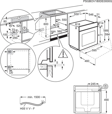 Встраиваемый духовой шкаф Electrolux OEE6C71V