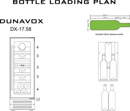 Винный шкаф Dunavox DX-17.58DBK [1, капельное]