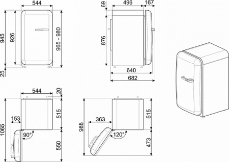 Холодильник Smeg FAB10LWH2 [1, капельное]