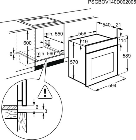 Встраиваемый духовой шкаф Electrolux OEF5H70