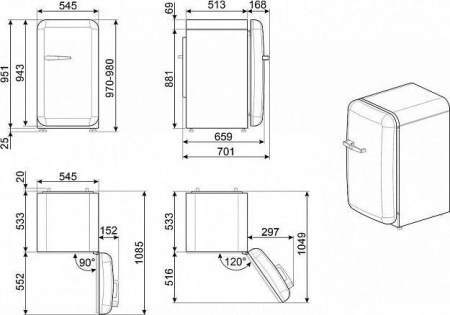 Холодильник Smeg FAB10RPB5 [2, капельное]