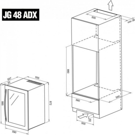 Винный шкаф IP Industrie JG 48 ADX [1, капельное]