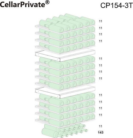 Винный шкаф Cellar Private CP154-3T [3, капельное]
