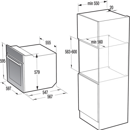 Встраиваемый духовой шкаф Gorenje BO 7531CLB