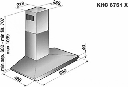 Кухонная вытяжка Korting KHC 6751 X
