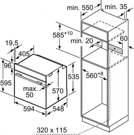 Встраиваемый духовой шкаф Bosch HBA 534EB0