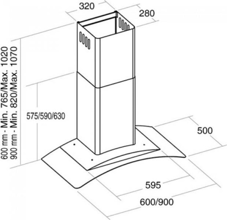 Кухонная вытяжка Cata C 900 Glass