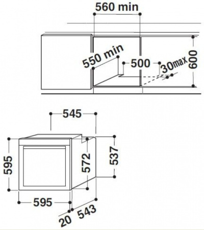 Встраиваемый духовой шкаф Whirlpool AKZM 7540 NB