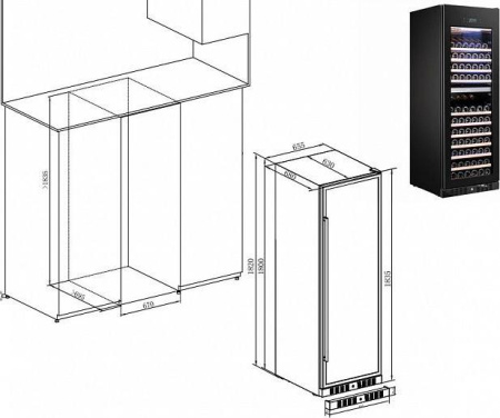 Винный шкаф Temptech E1000DRB [1, капельное]