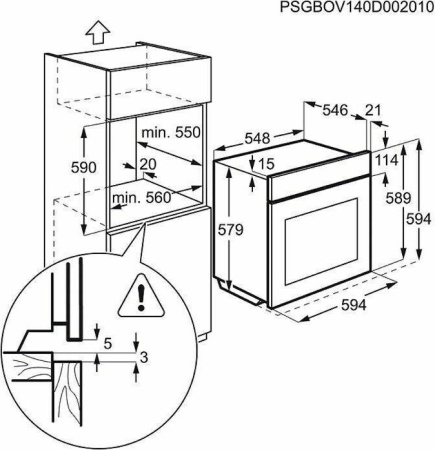 Встраиваемый духовой шкаф Electrolux EOL 95821 AX