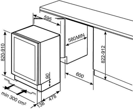 Винный шкаф Smeg CVI138LS3 [1, капельное]