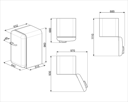 Холодильник Smeg FAB10ROR2 [1, капельное]