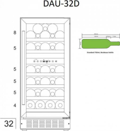 Винный шкаф Dunavox DAU-32.78DSS [1, капельное]
