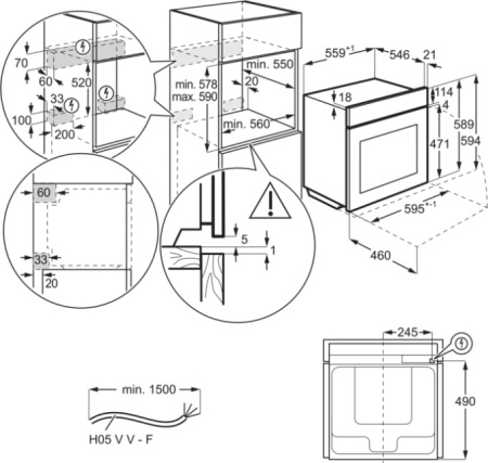 Встраиваемый духовой шкаф Electrolux OEF 5H50V