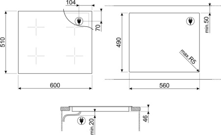 Варочная поверхность Smeg SIM662WLDR