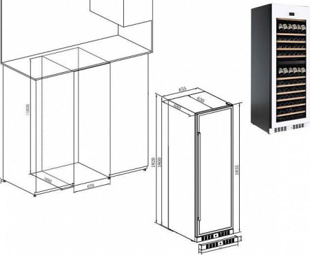 Винный шкаф Temptech E1000DRW [1, капельное]