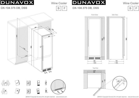 Винный шкаф Dunavox DX-104.375 DSS [1, No Frost]