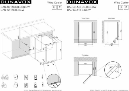Винный шкаф Dunavox DAU-52.146B [1, капельное]