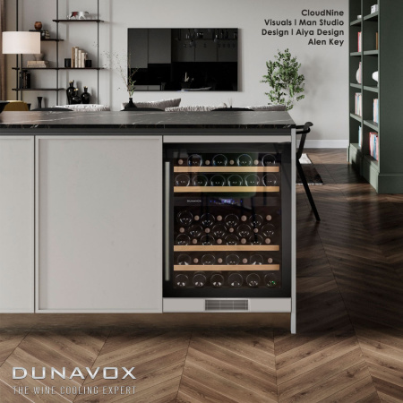 Винный шкаф Dunavox DX-53.130DBK/DP [1, капельное]