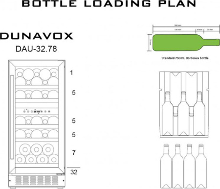 Винный шкаф Dunavox DAU-32.78DSS [1, капельное]