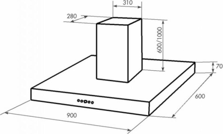 Кухонная вытяжка Zorg Quarta 750 90 M