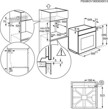 Встраиваемый духовой шкаф Electrolux EOF3H71