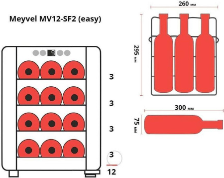 Винный шкаф Meyvel MV12-BSF1 [1, No Frost]