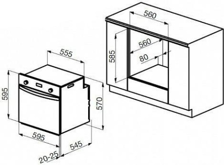 Встраиваемый духовой шкаф Korting OGG 1052 CRR