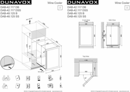 Винный шкаф Dunavox DAB-42.117DB [1, капельное]