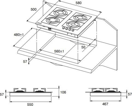 Варочная поверхность Kuppersberg FQ 663 W