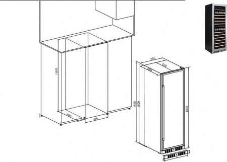 Винный шкаф Temptech E1000DX [1, капельное]