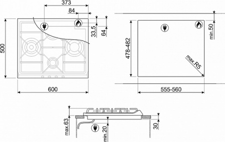 Варочная поверхность Smeg SR764PS