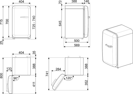 Холодильник Smeg FAB5LDUJ5 [1, капельное]