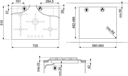 Варочная поверхность Smeg PV375N