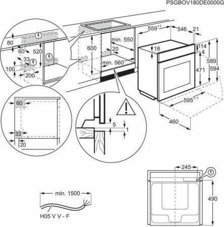 Встраиваемый духовой шкаф Electrolux EOA 45551 OX